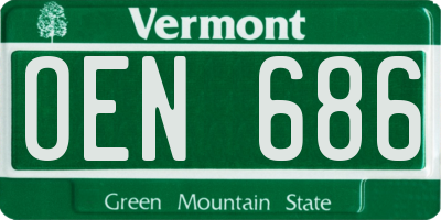 VT license plate OEN686