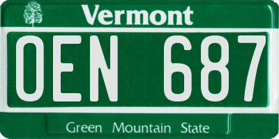 VT license plate OEN687