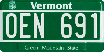 VT license plate OEN691