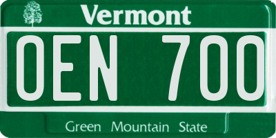 VT license plate OEN700