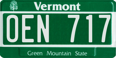 VT license plate OEN717