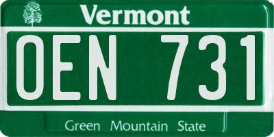 VT license plate OEN731