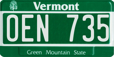 VT license plate OEN735