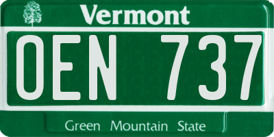 VT license plate OEN737
