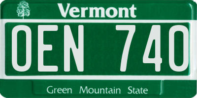 VT license plate OEN740