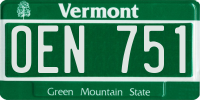 VT license plate OEN751