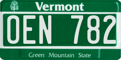 VT license plate OEN782
