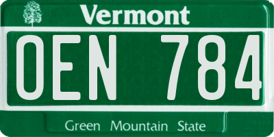 VT license plate OEN784