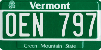 VT license plate OEN797