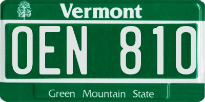 VT license plate OEN810