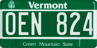 VT license plate OEN824