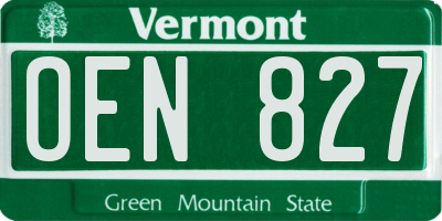 VT license plate OEN827