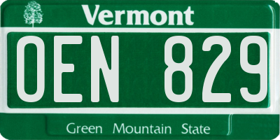 VT license plate OEN829