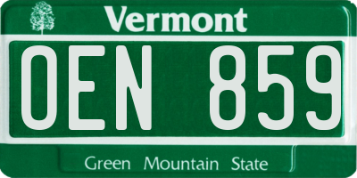 VT license plate OEN859