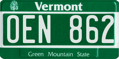 VT license plate OEN862