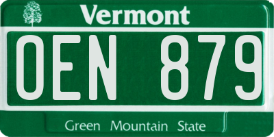 VT license plate OEN879