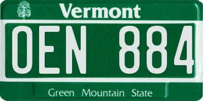 VT license plate OEN884