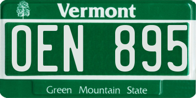 VT license plate OEN895