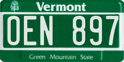 VT license plate OEN897