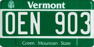 VT license plate OEN903