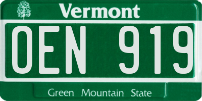 VT license plate OEN919