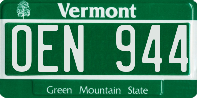 VT license plate OEN944