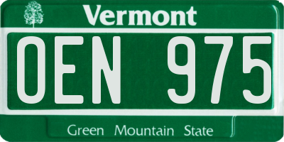 VT license plate OEN975