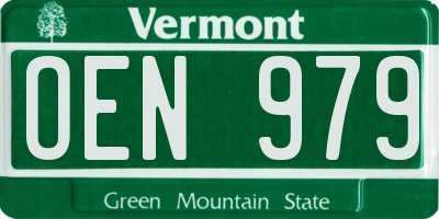 VT license plate OEN979