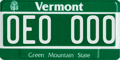 VT license plate OEO000
