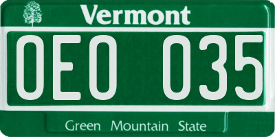 VT license plate OEO035
