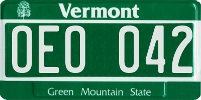 VT license plate OEO042