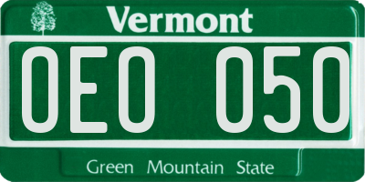 VT license plate OEO050