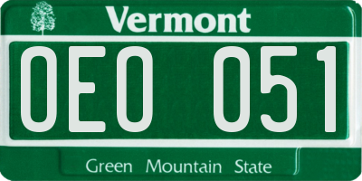 VT license plate OEO051