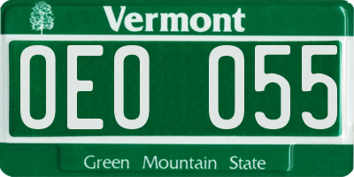 VT license plate OEO055