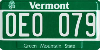 VT license plate OEO079