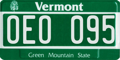 VT license plate OEO095