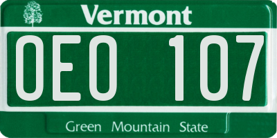 VT license plate OEO107