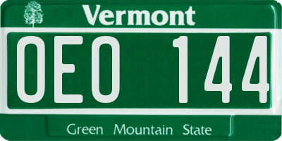 VT license plate OEO144