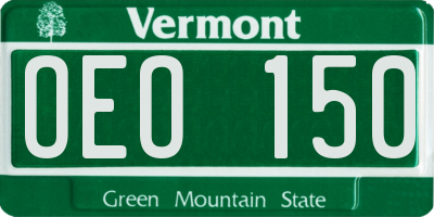 VT license plate OEO150