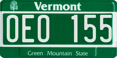 VT license plate OEO155