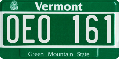 VT license plate OEO161