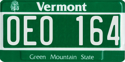 VT license plate OEO164