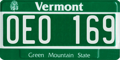 VT license plate OEO169