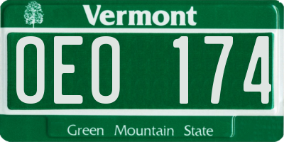 VT license plate OEO174
