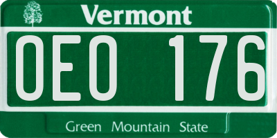 VT license plate OEO176