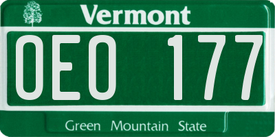 VT license plate OEO177
