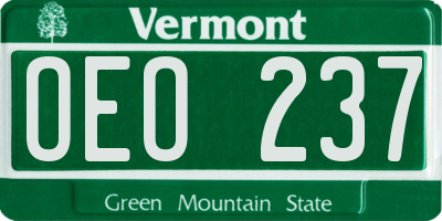 VT license plate OEO237