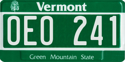 VT license plate OEO241