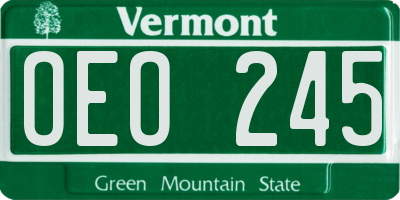 VT license plate OEO245