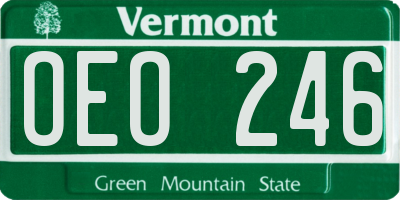 VT license plate OEO246
